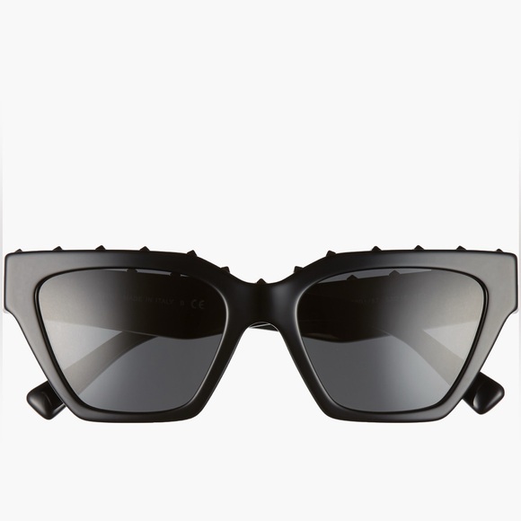 Valentino Garavani Accessories - Valentino 53mm Rockstud Cat Eye Sunglasses in Black New